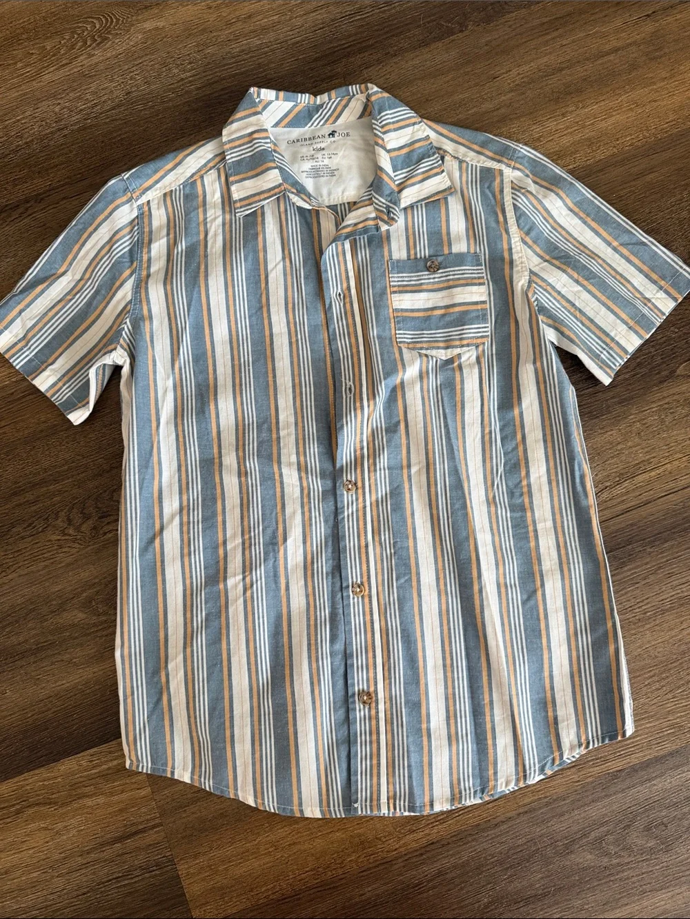 The Children's Place Light Blue and Yellow Plaid Button-Down Shirt, 14 NWT